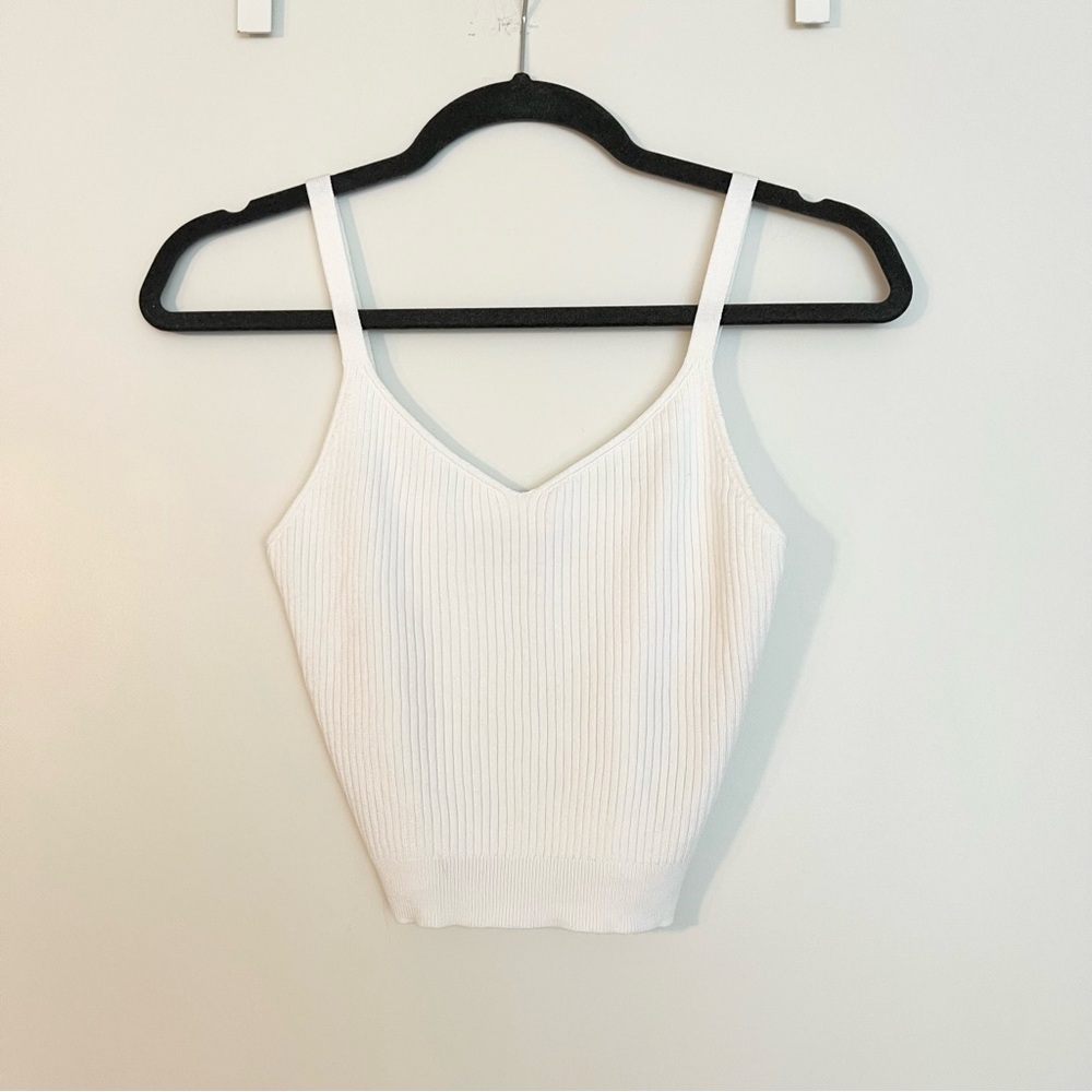 Abercrombie & Fitch White Ribbed Camisole